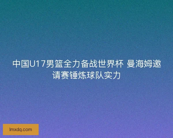 中国U17男篮全力备战世界杯 曼海姆邀请赛锤炼球队实力